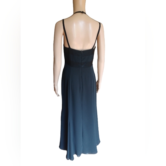 Gillian Womens Sleeveless Flowing Black Maxi Dress Semisheer V Neck Size 4 - Picture 10 of 11